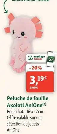 Maxi Zoo Anione - peluche de fouille axolotl offre