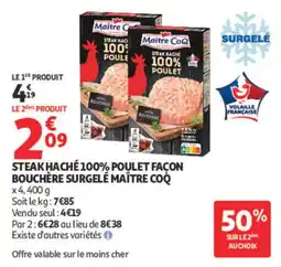 Auchan Maître CoQ Steak haché 100% poulet offre