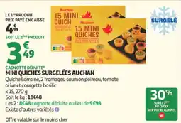 Auchan Auchan Mini quiches surgelées offre
