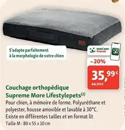 Maxi Zoo Lifestylepets - couchage orthopédique supreme more offre