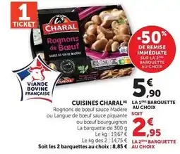 Hyper U Charal - cuisines rognons de bœuf sauce madère/bourguignon offre