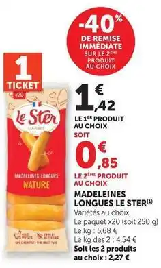 Hyper U Le ster - madeleines longues offre