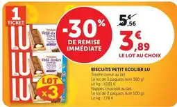 Hyper U Lu - biscuits petit ecolier offre