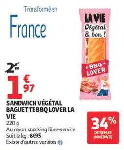 Auchan LA VIE SANDWICH VÉGÉTAL offre