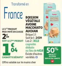 Auchan Auchan Boisson végétale avoine macchiato offre
