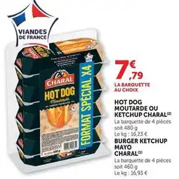 Hyper U Charal - hot dog moutarde ou ketchup offre
