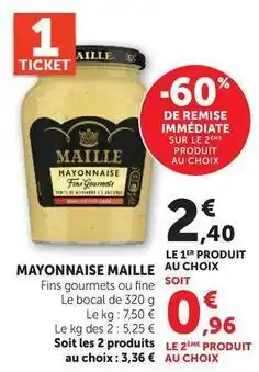 Hyper U Maille - mayonnaise offre