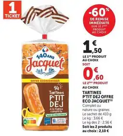 U Express Jacquet - tartines p'tit dej eco offre