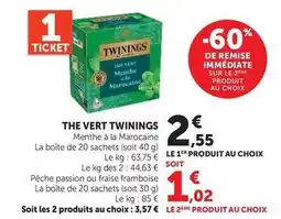 Hyper U Twinings - the vert menthe à la marocaine offre