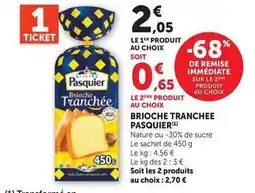 Hyper U Pasquier - brioche tranchee nature offre