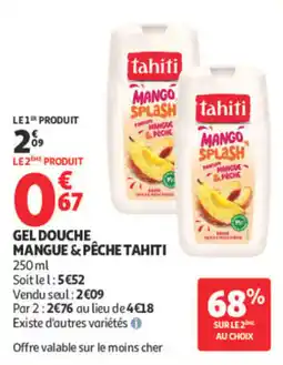 Auchan Tahiti Gel douche Mangue & Pêche offre