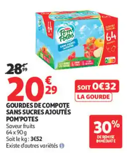 Auchan Pom'Potes Gourdes de compoté offre