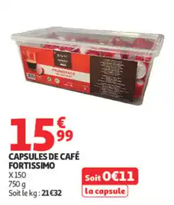Auchan FORTISSIMO CAPSULES DE CAFÉ offre