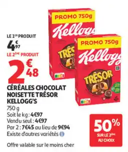 Auchan Kellogg's céréales chocolat noisette trésor offre