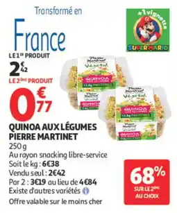 Auchan PIERRE MARTINET QUINOA AUX LÉGUMES offre