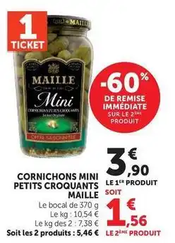 Hyper U Maille - cornichons mini petits croquants offre