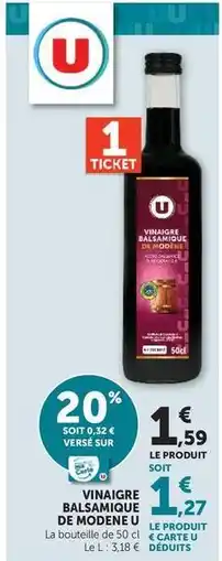 Hyper U U - vinaigre balsamique de modène offre