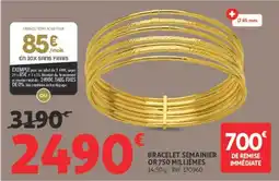 Auchan BRACELET SEMAINIER OR 750 MILLIÈMES offre