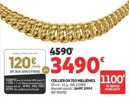 Auchan COLLIER OR 750 MILLIÈMES offre