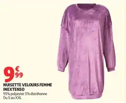 Auchan INEXTENSO NUISSETTE VELOURS FEMME offre