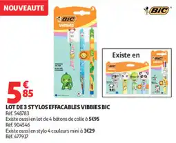 Auchan BIC VIBBIES STYLOS EFFACABLES offre