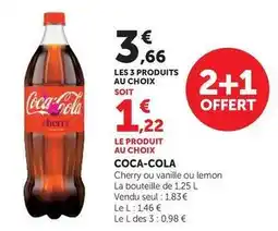 U Express Coca cola - cherry ou vanille ou lemon offre