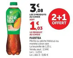U Express Fuzetea - pêche ou pêche hibiscus ou menthe citron vert offre