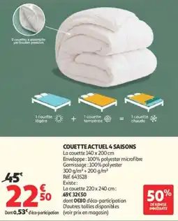 Auchan Couette actuel 4 saisons offre
