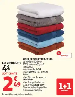 Auchan LINGE DE TOILETTE ACTUEL offre