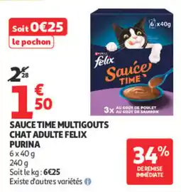 Auchan FELIX Sauce Time Chat Adulte offre