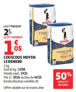 Auchan LE RENARD Couscous Moyen offre