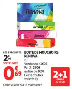 Auchan Renova Boîte de mouchoirs offre