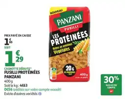 Auchan PANZANI Fusilli Protéinées offre
