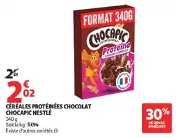 Auchan CHOCAPIC CÉRÉALES PROTÉINÉES CHOCOLAT offre
