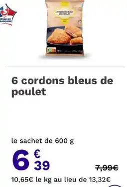 Picard Pilary 6 cordons bleus de poulet offre