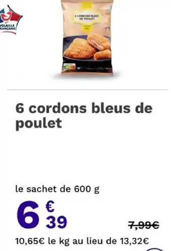 Pilary 6 cordons bleus de poulet