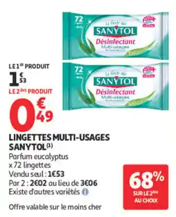 Auchan SANYTOL Lingettes multi-usages offre