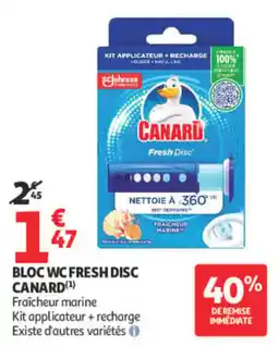 Auchan CANARD Bloc WC Fresh Disc offre