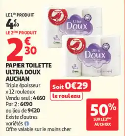 Auchan Auchan papier toilette ultra doux offre