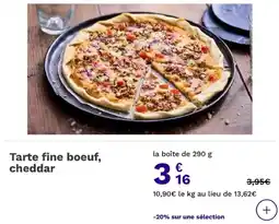 Picard Tarte fine boeuf, cheddar offre