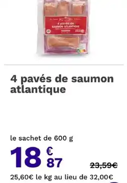 Picard picard 4 pavés de saumon atlantique offre
