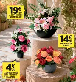 Centrakor LA COUPE DE ROSES LYS ET FEUILLAGE offre