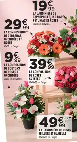Centrakor LA JARDINIÈRE DE GYPSOPHILE, LYS TIGRÉS PÉTUNIAS ET ROSES offre