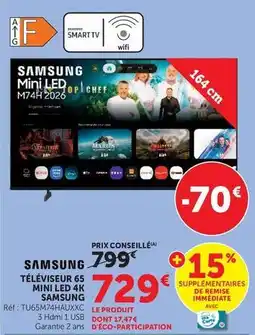 Hyper U Samsung - téléviseur 65 mini led 4k offre