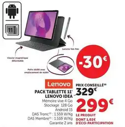 Hyper U Lenovo - pack tablette 11' idea offre