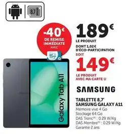 Hyper U U - samsung tablette 8,7 samsung galaxy a11 offre