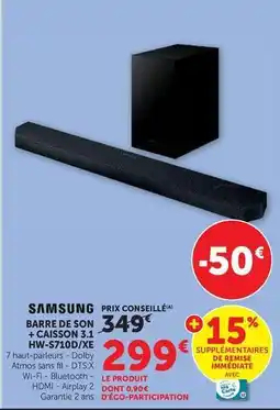 Hyper U Samsung - barre de son + caisson 3 in-w-73dbike offre