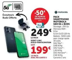 Hyper U Motorola - pack smartphone g84 5g + buds offre