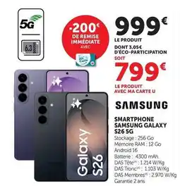 Hyper U Samsung - smartphone galaxy s26 5g offre