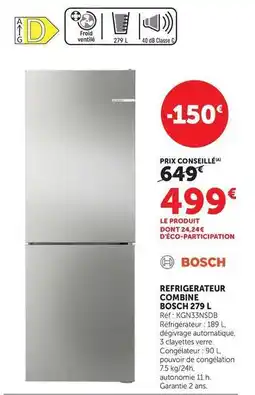 Hyper U Bosch - refrigerateur combin bd5cch229l offre